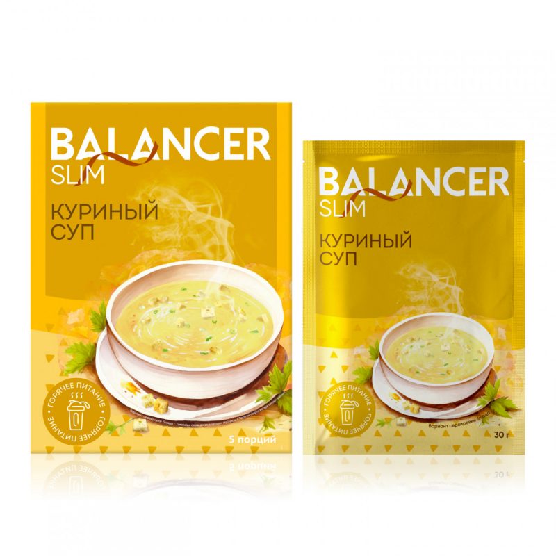 Коктейль BALANCER SLIM со вкусом «Куриный суп», 5 саше